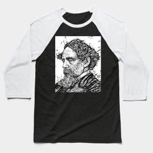 CHARLES DICKENS - ink portrait .2 Baseball T-Shirt